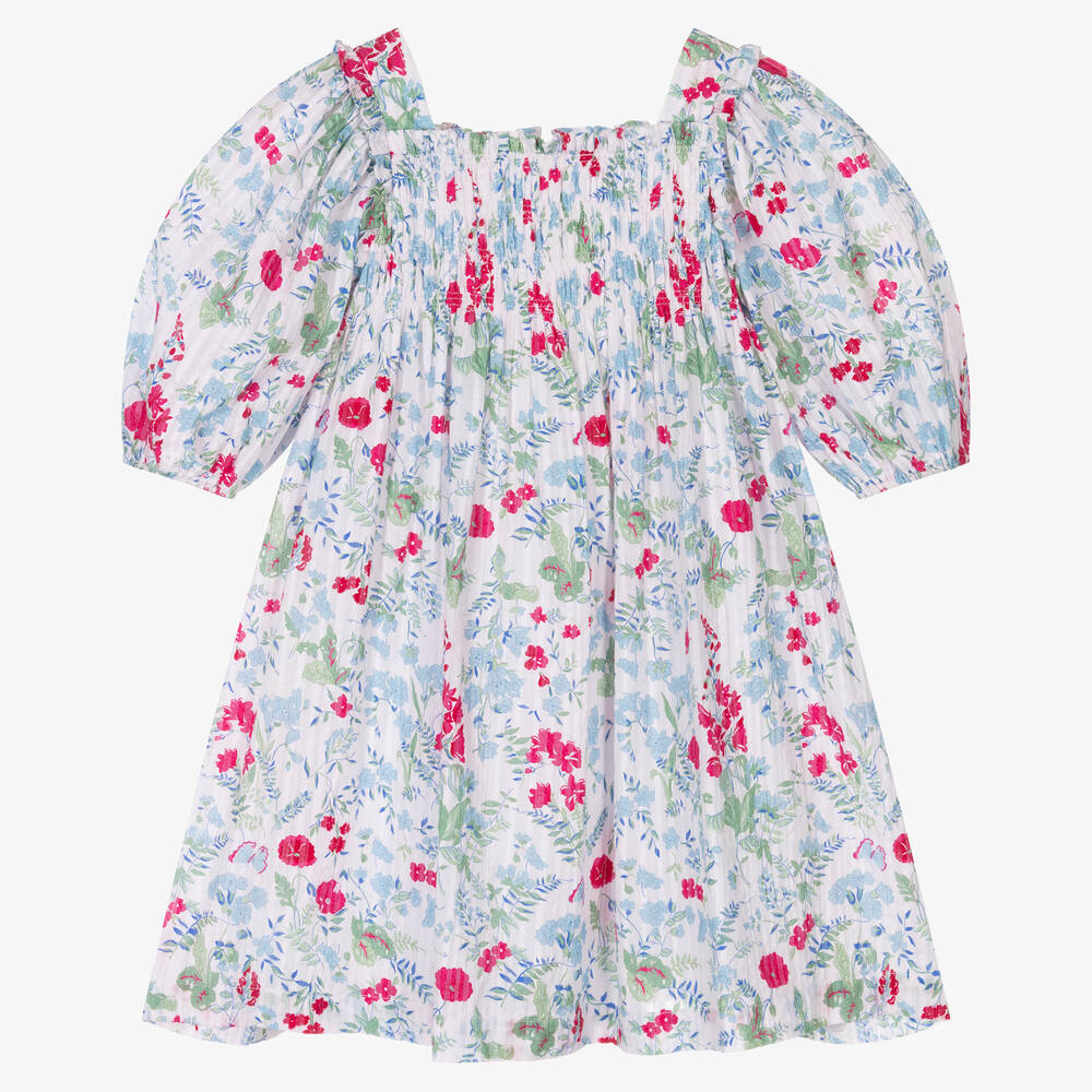Tartine et Chocolat - Girls Ivory Floral Print Dress | Childrensalon