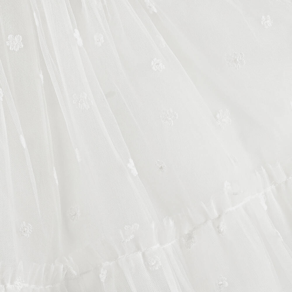 Tartine et Chocolat-Girls Ivory Floral Tulle Gown | Childrensalon Outlet