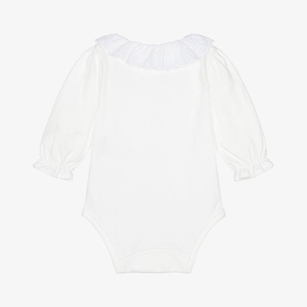 Tartine et Chocolat-Girls Ivory Frilled Bodysuit | Childrensalon Outlet
