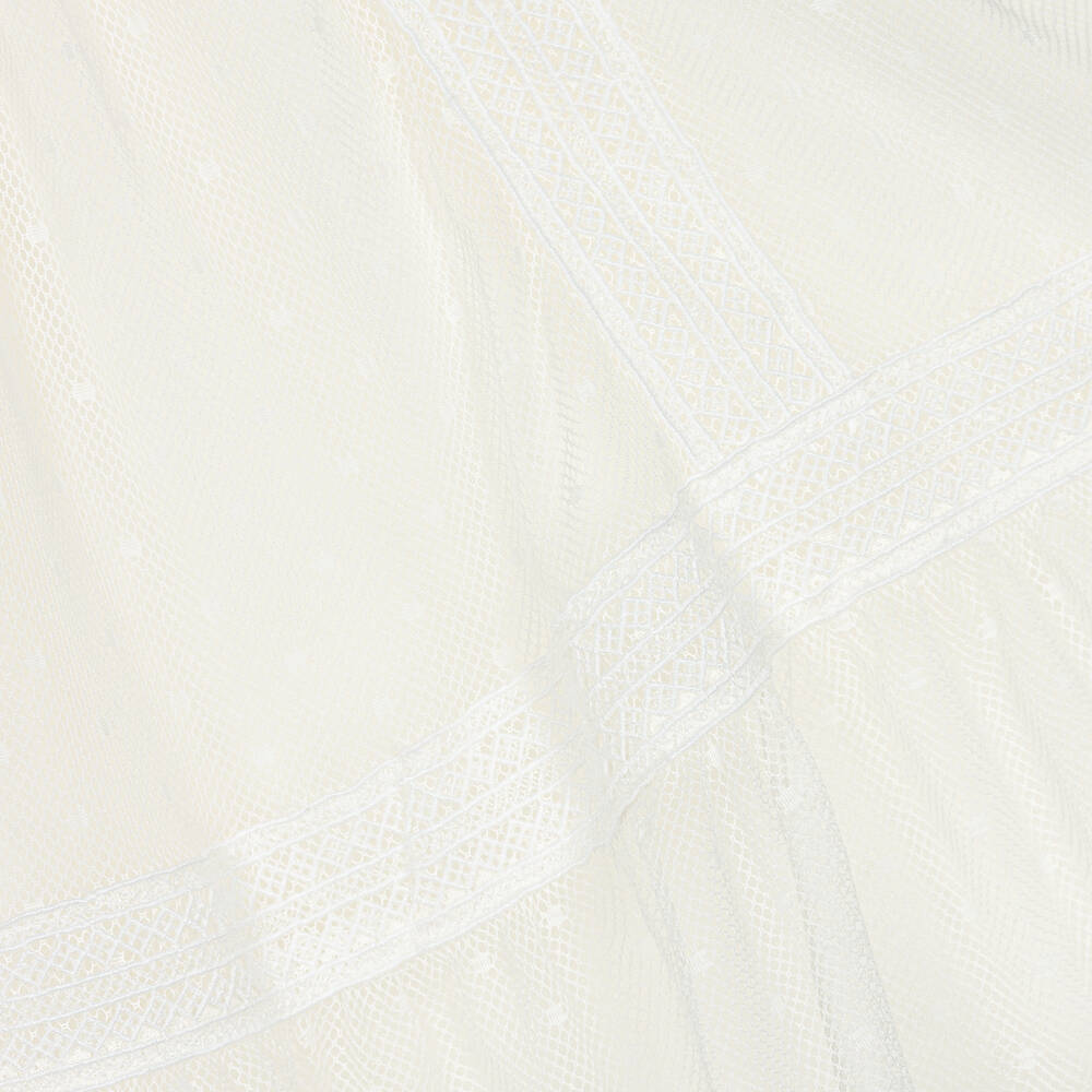 Tartine et Chocolat-Кремовое платье из тюля с кружевом | Childrensalon Outlet