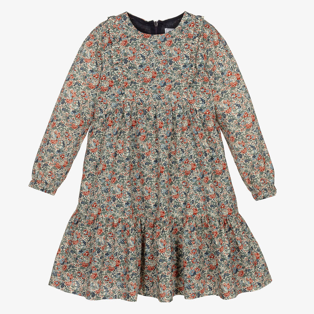 Tartine et Chocolat - Robe ivoire Liberty fille | Childrensalon