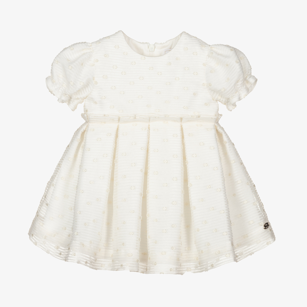 Tartine et Chocolat - Girls Ivory Organza Dress | Childrensalon