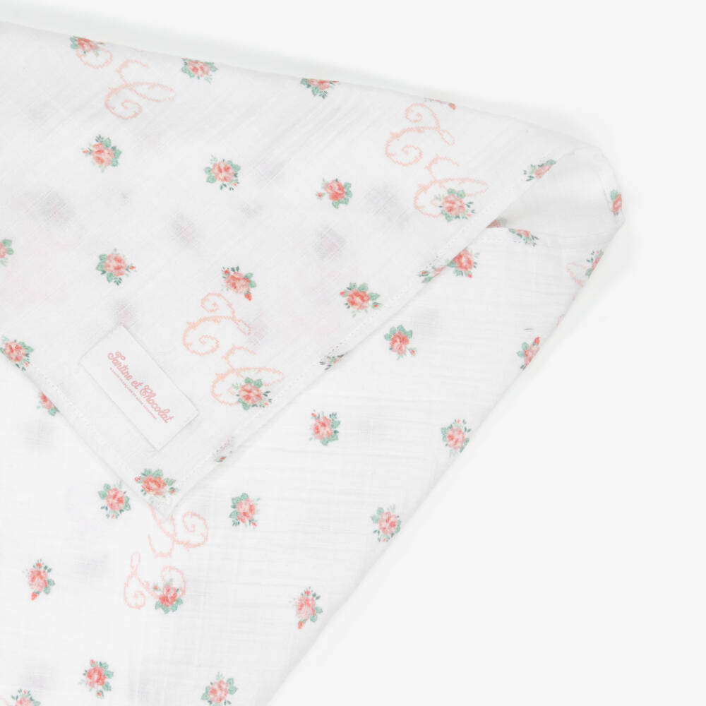 Tartine et Chocolat-Girls Ivory & Pink Floral Wrap | Childrensalon Outlet