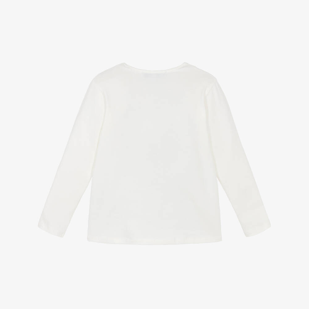 Tartine et Chocolat-Girls Ivory School Print Cotton Jersey Top | Childrensalon Outlet