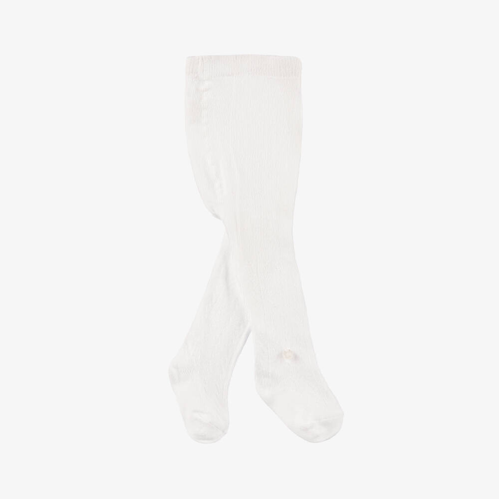Tartine et Chocolat-Girls Ivory Soft Knit Tights | Childrensalon Outlet