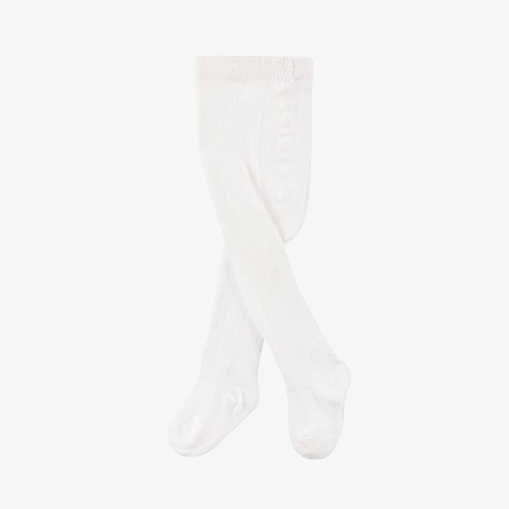 Tartine et Chocolat-Girls Ivory Soft Knit Tights | Childrensalon Outlet