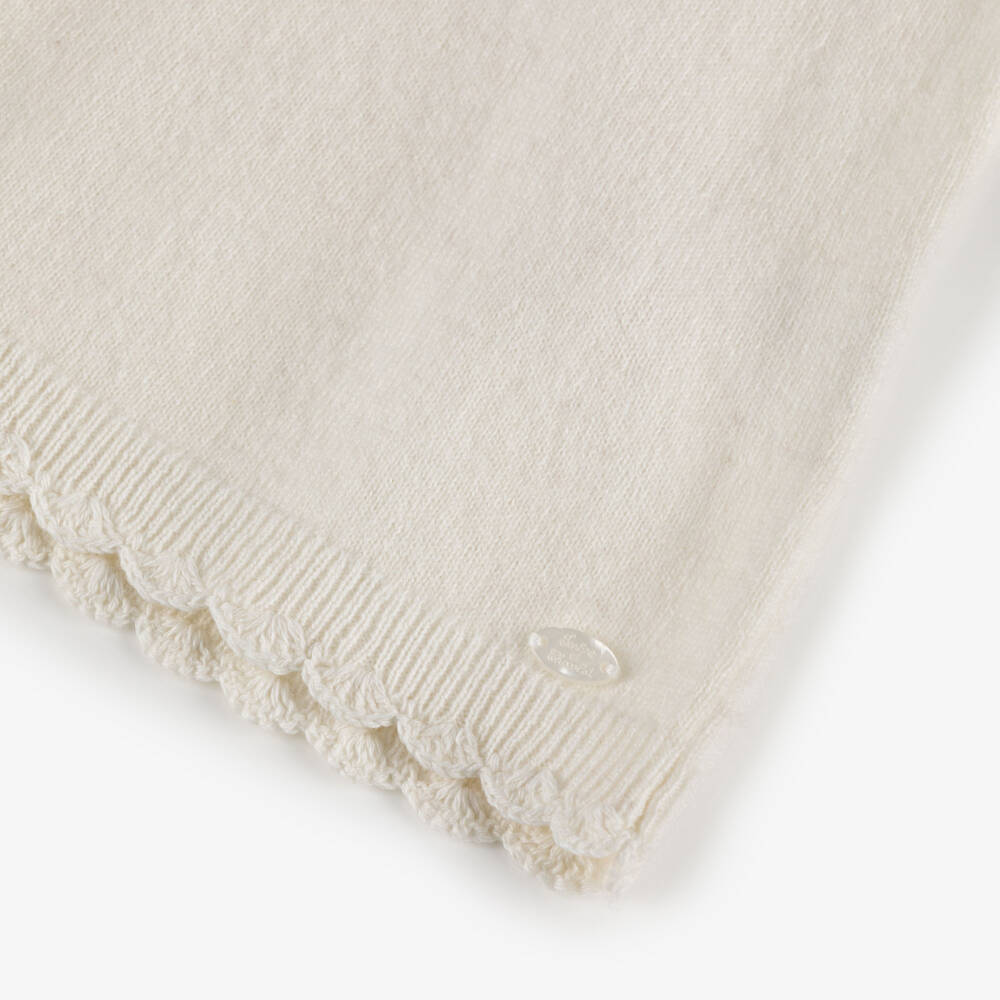 Tartine et Chocolat-Кремовое шерстяное платье с вышивкой для девочек | Childrensalon Outlet