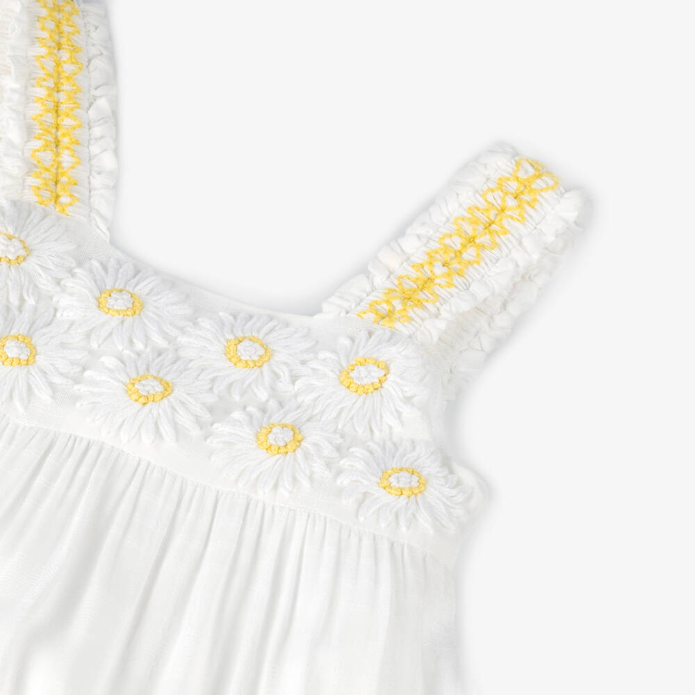 Tartine et Chocolat-Girls Ivory & Yellow Floral Maxi Gown | Childrensalon Outlet