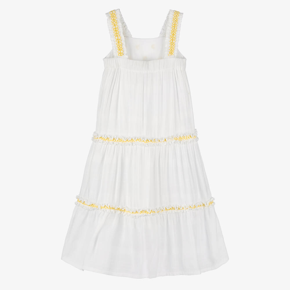 Tartine et Chocolat-Girls Ivory & Yellow Floral Maxi Gown | Childrensalon Outlet