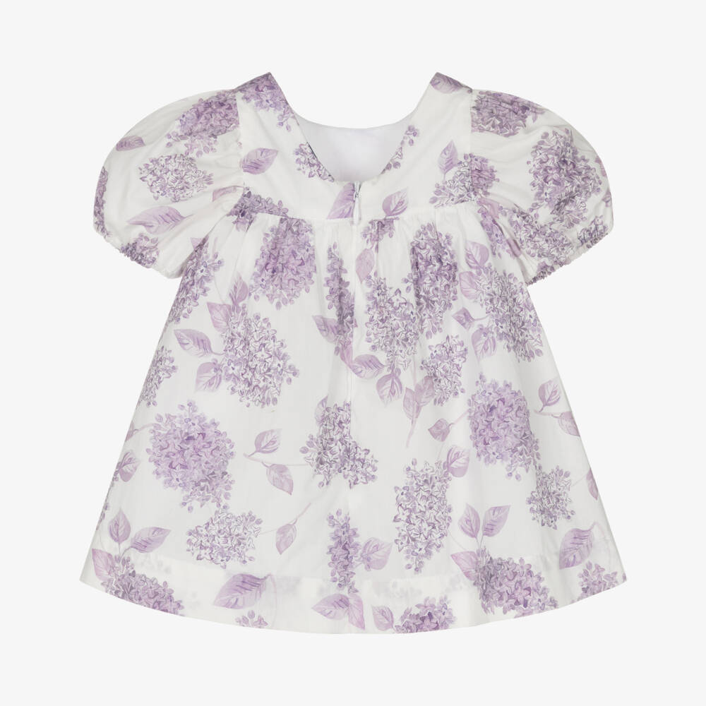 Tartine et Chocolat-Girls Lavender Blossom Cotton Frock | Childrensalon Outlet