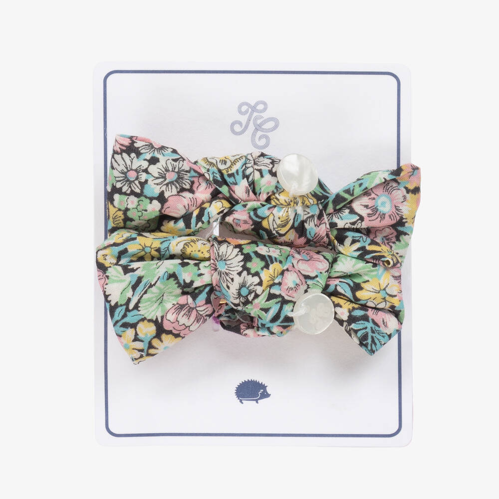 Tartine et Chocolat-مشبك للشعر بطبعة ورود قطن محبوك للبنات (6 سم) | Childrensalon Outlet