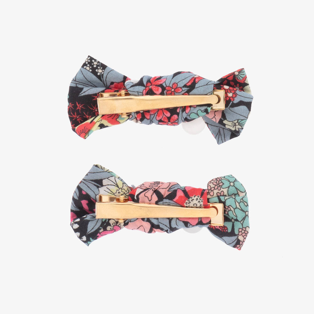 Tartine et Chocolat-مشبك للشعر بطبعة ورود قطن للبنات (6 سم) | Childrensalon Outlet