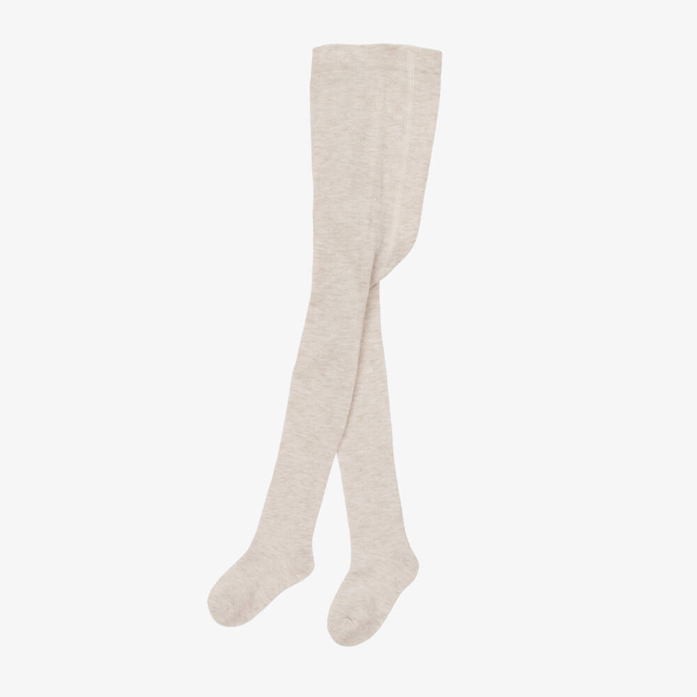 Tartine et Chocolat-Girls Light Beige Shimmer Tights | Childrensalon Outlet