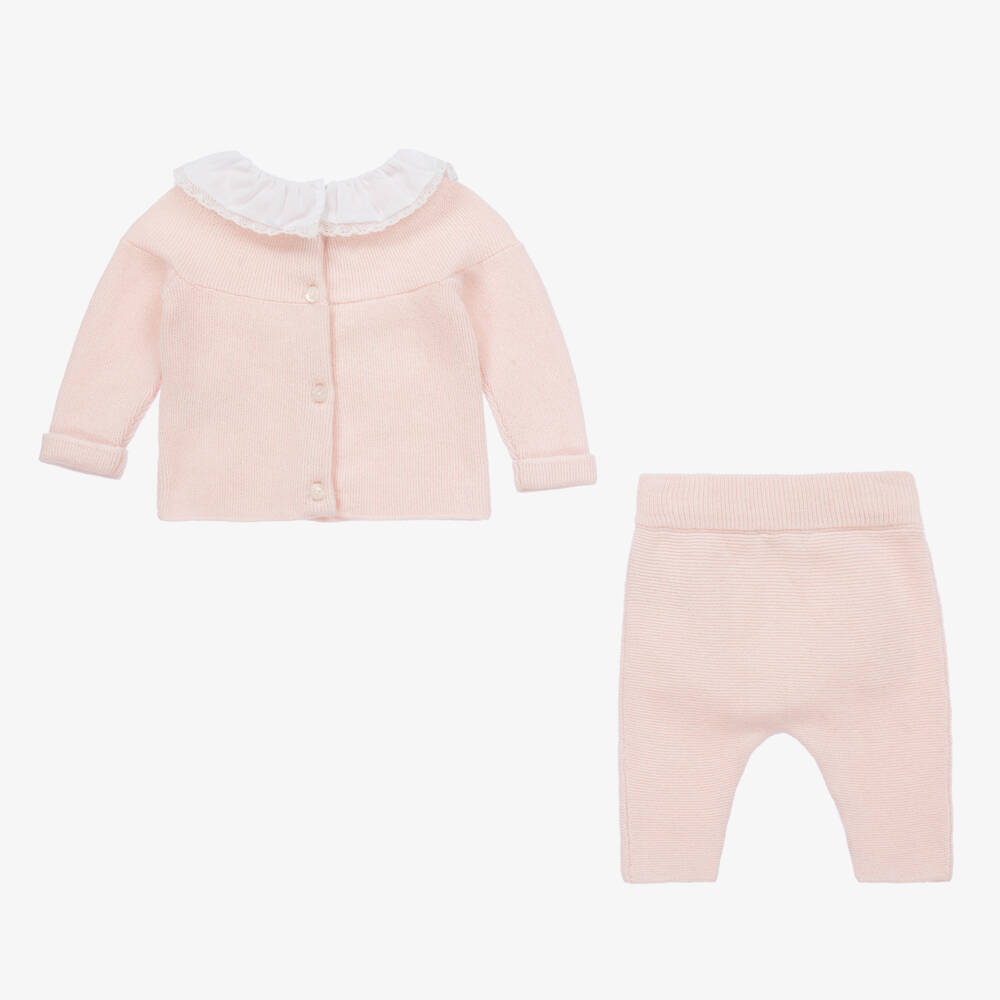 Tartine et Chocolat-Girls Light Pink Knitted Set | Childrensalon Outlet