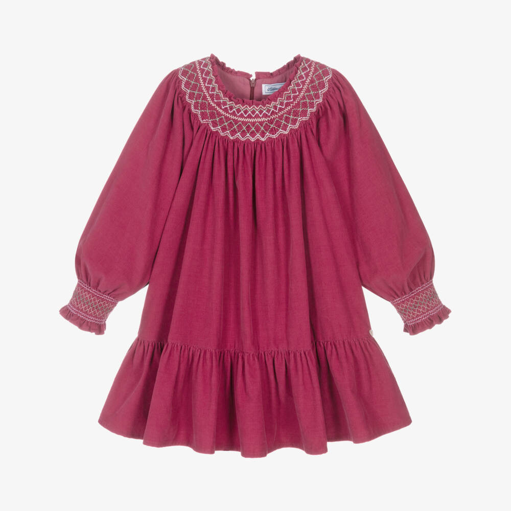 Tartine et Chocolat-فستان مخمل وردي للبنات | Childrensalon Outlet
