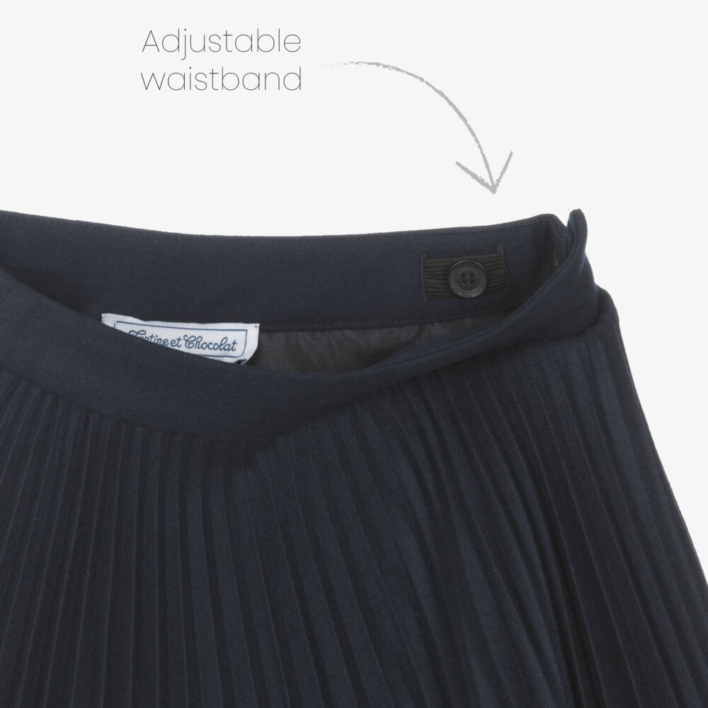 Tartine et Chocolat-Girls Midnight Pleated Skirt | Childrensalon Outlet