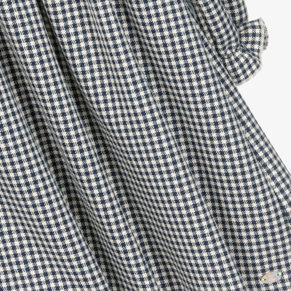 Tartine et Chocolat-Girls Navy Blue Gingham Dress | Childrensalon Outlet