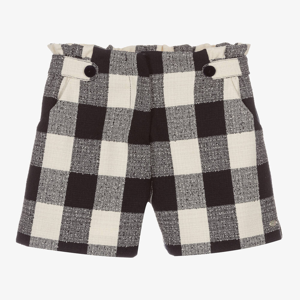 Tartine et Chocolat Short fille ivoire et bleu marine