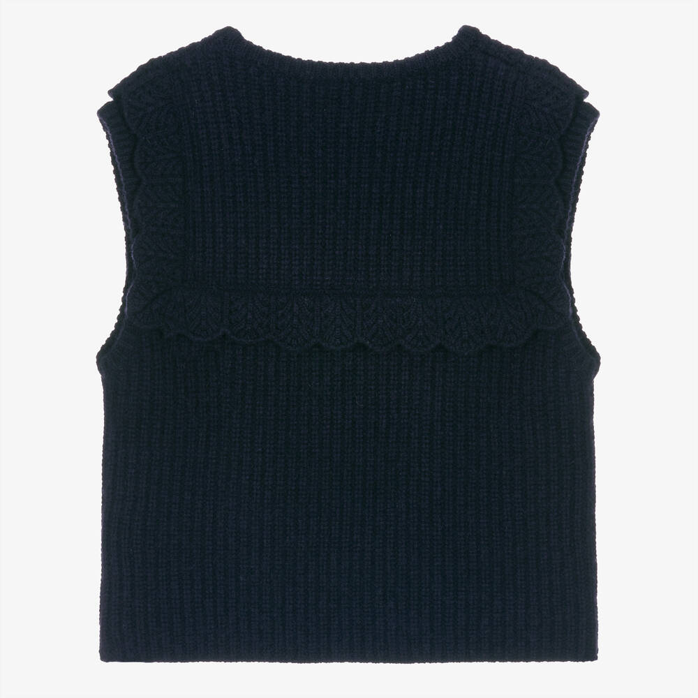 Pull sans manche bleu marine outlet