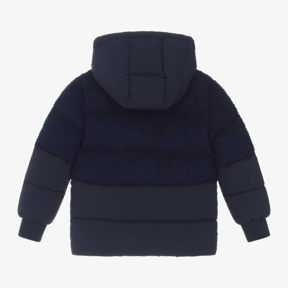 Tartine et Chocolat-جاكيت بافر مبطن بريش لون كحلي للبنات | Childrensalon Outlet