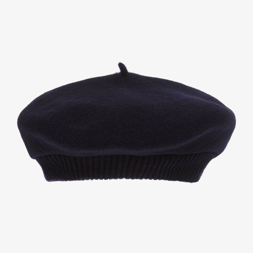 Tartine et Chocolat-Girls Navy Felted Wool Hat | Childrensalon Outlet