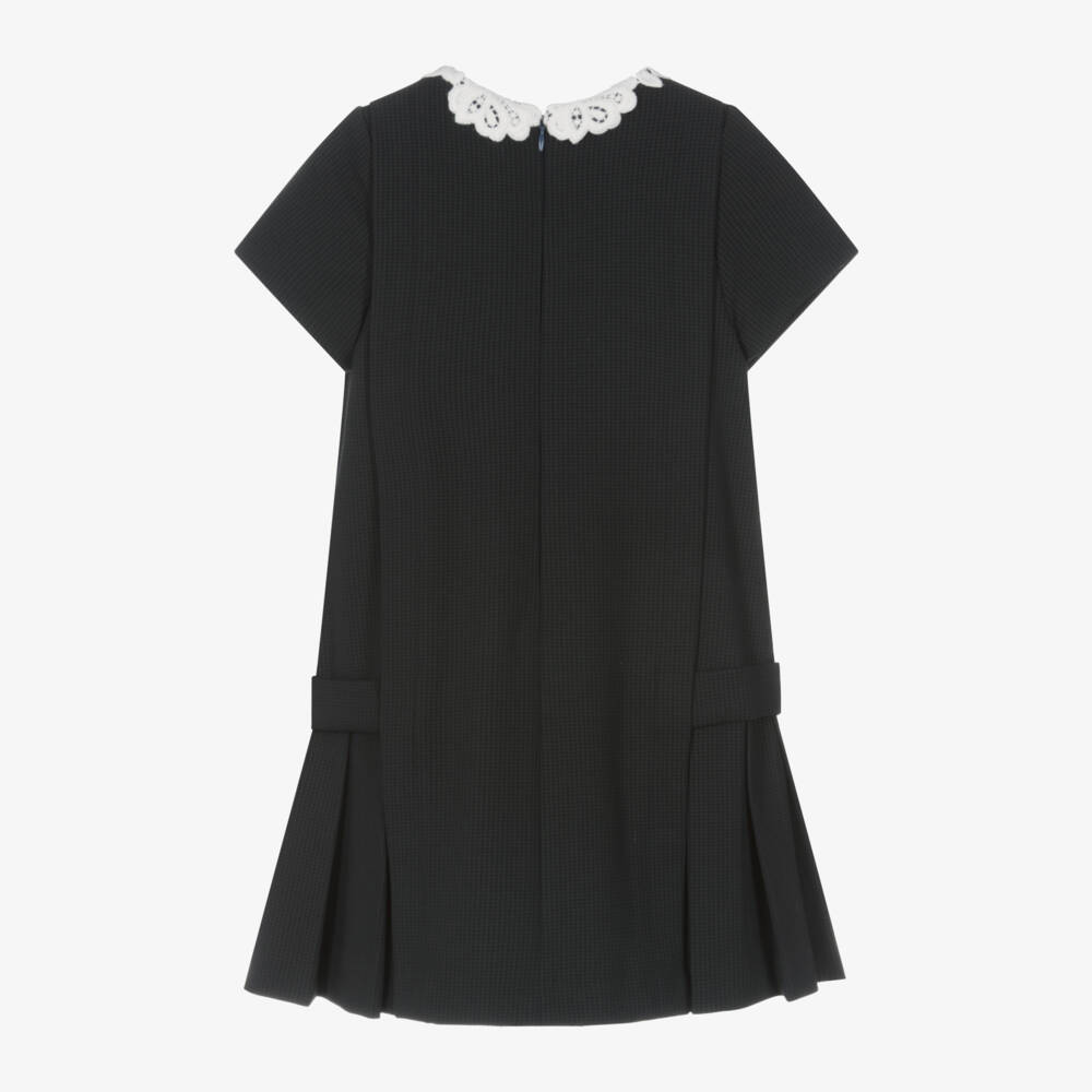Tartine et Chocolat-Girls Navy Lace Trim Dress | Childrensalon Outlet