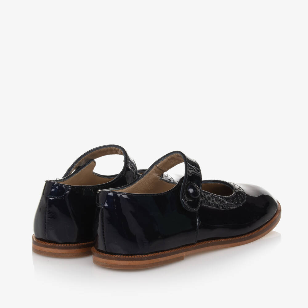 Tartine et Chocolat-Girls Navy Patent Leather Ballerinas | Childrensalon Outlet