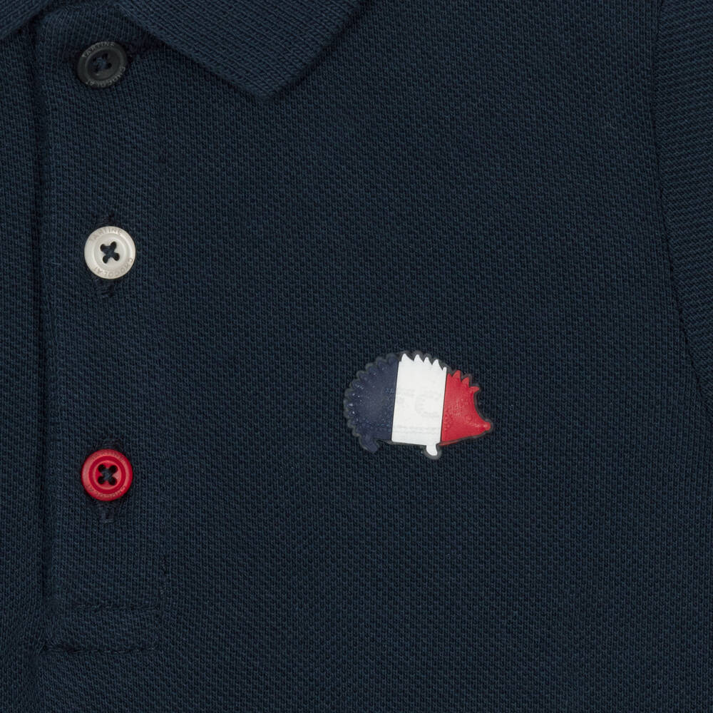 Tartine et Chocolat-Girls Navy Polo Dress with Pleats | Childrensalon Outlet
