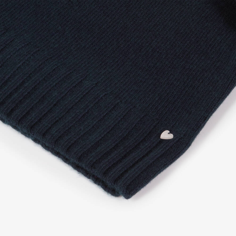 Tartine et Chocolat-Girls Navy Wool & Cashmere Vest | Childrensalon Outlet