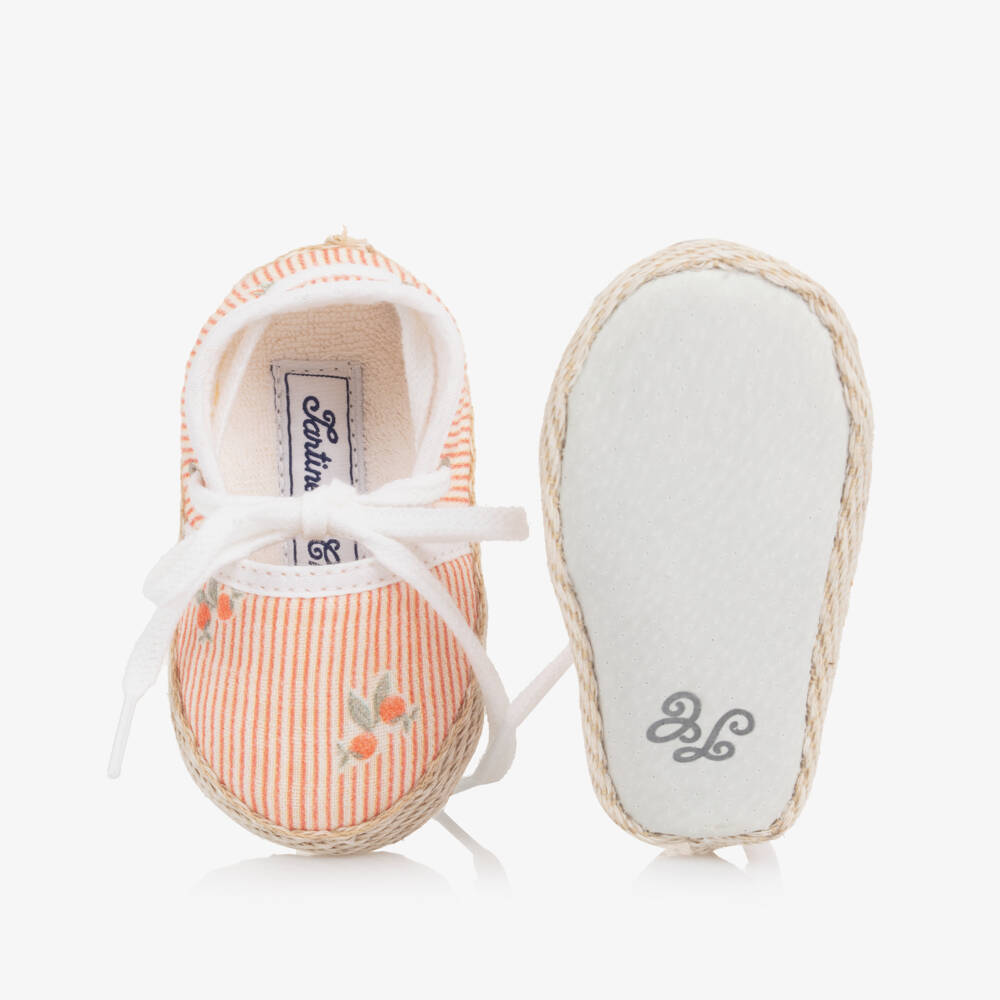 Tartine et Chocolat-Girls' Orange Striped Espadrille Pre-Walkers | Childrensalon Outlet