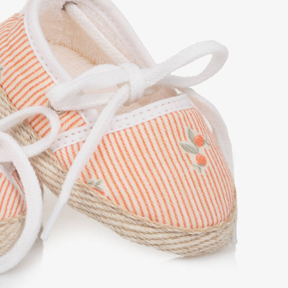 Tartine et Chocolat-Girls' Orange Striped Espadrille Pre-Walkers | Childrensalon Outlet