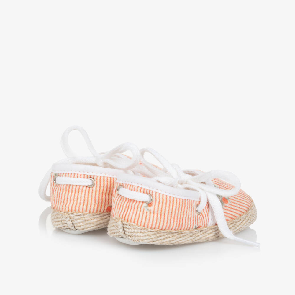 Tartine et Chocolat-Girls' Orange Striped Espadrille Pre-Walkers | Childrensalon Outlet