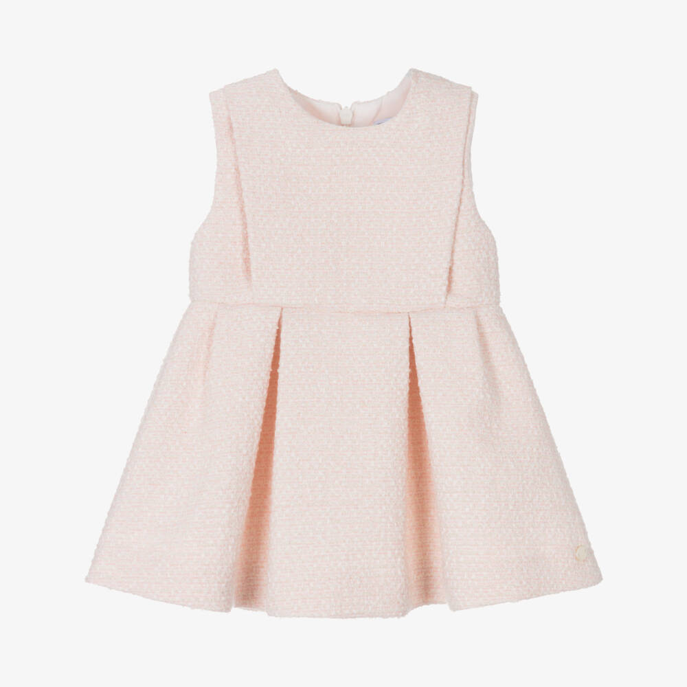 Tartine et Chocolat-Girls Pale Cotton Tweed Dress | Childrensalon Outlet
