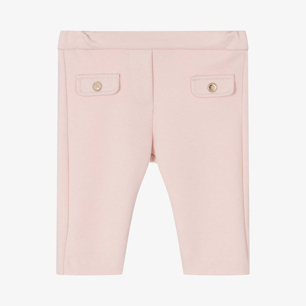 Tartine et Chocolat-Girls Pale Pink Jersey Trousers | Childrensalon Outlet