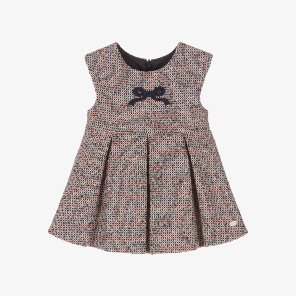 Tartine et Chocolat-Girls Pink & Blue Tweed Sleeveless Dress | Childrensalon Outlet