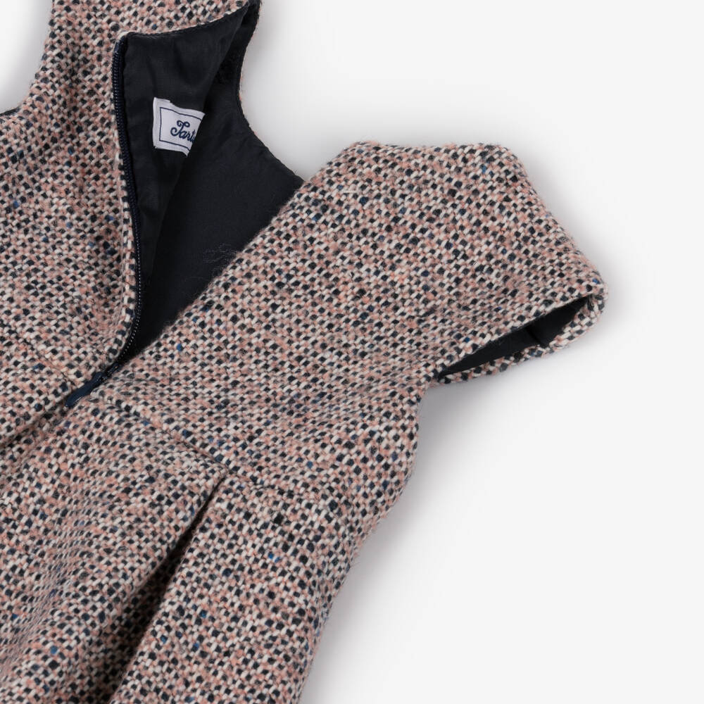 Tartine et Chocolat-Girls Pink & Blue Tweed Sleeveless Dress | Childrensalon Outlet