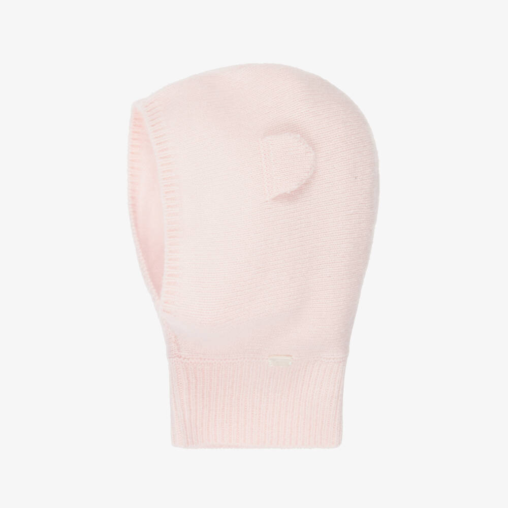 Tartine et Chocolat-Girls Pink Cashmere Knit Hood | Childrensalon Outlet
