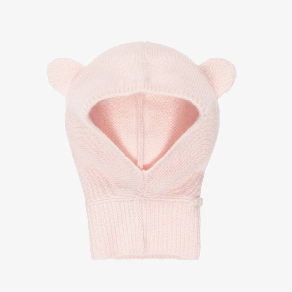 Tartine et Chocolat-Girls Pink Cashmere Knit Hood | Childrensalon Outlet