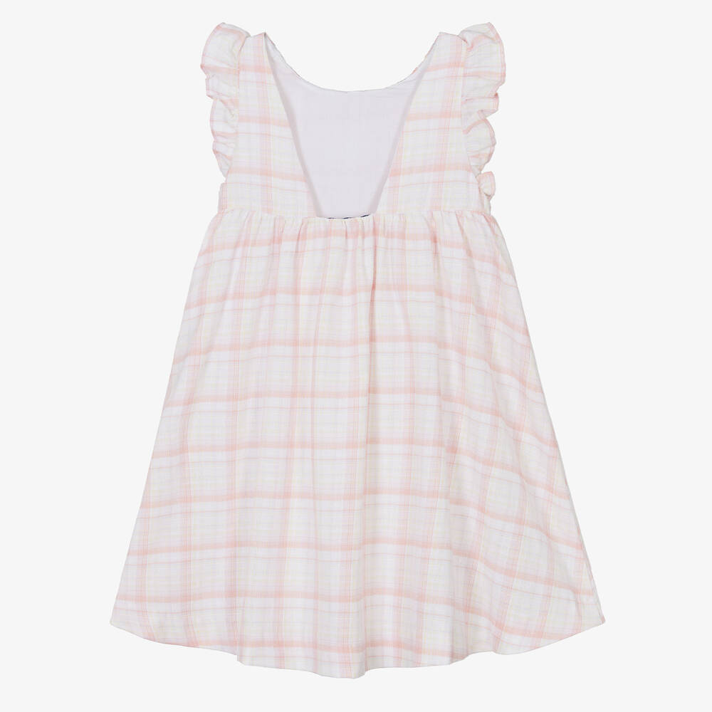 Tartine et Chocolat-Girls Pink Check Smocked Dress | Childrensalon Outlet