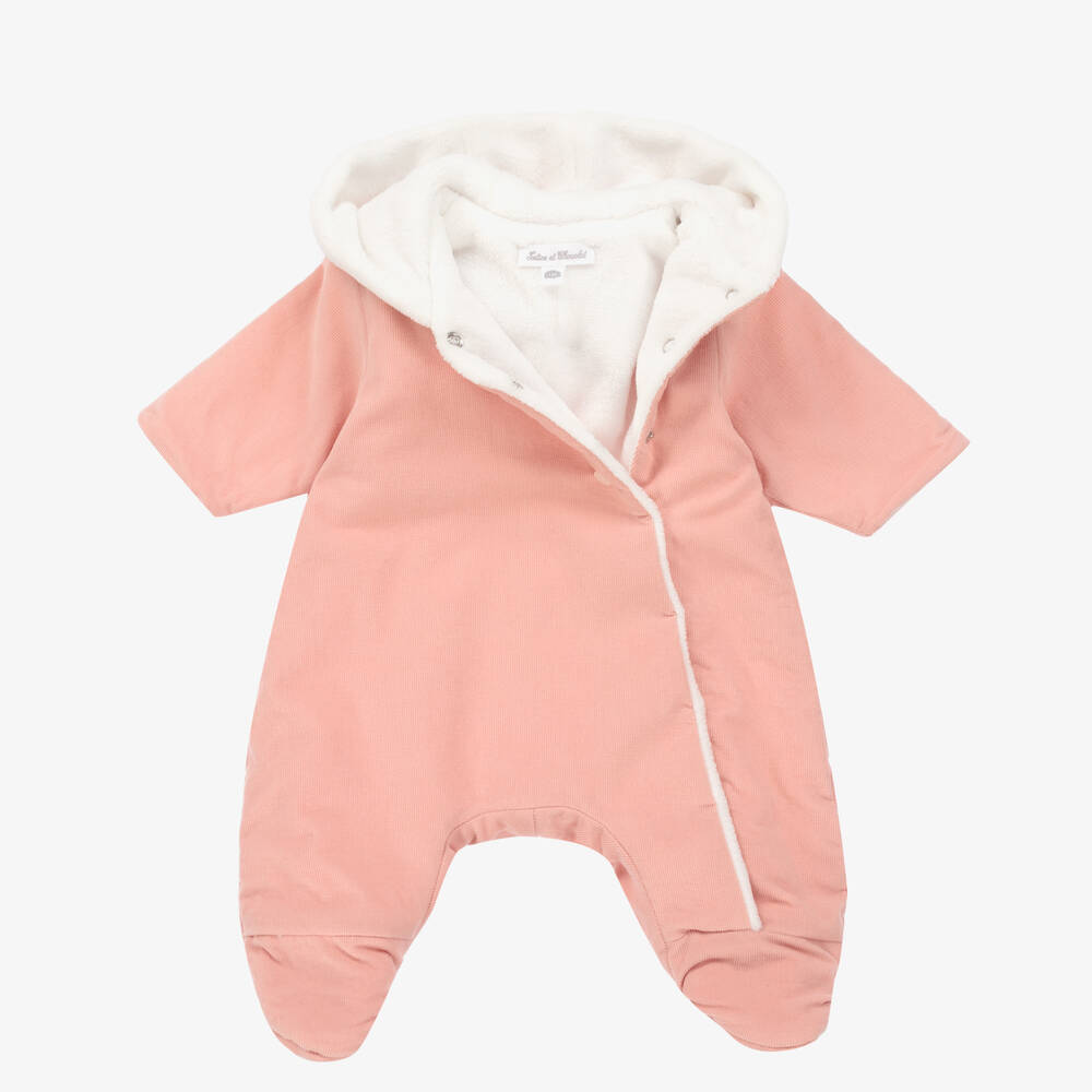 Tartine et Chocolat-أوفرول للخروج قطن كوردروي لون زهري للمولودات | Childrensalon Outlet