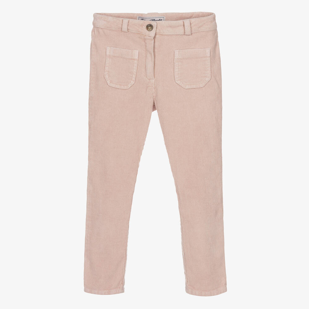 Tartine et Chocolat - Pantalon rose en velours fille | Childrensalon