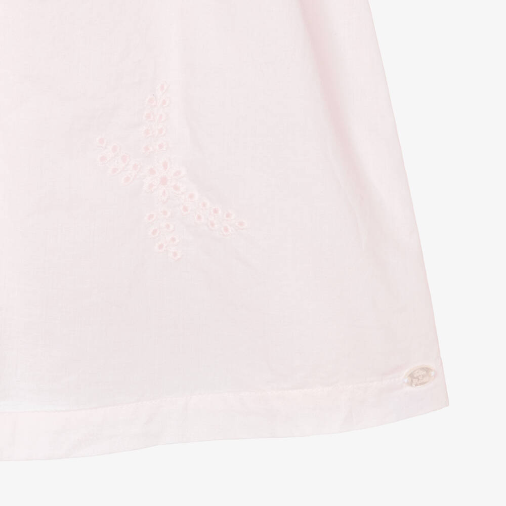 Tartine et Chocolat-Girls Pink Cotton Cut Work Dress | Childrensalon Outlet