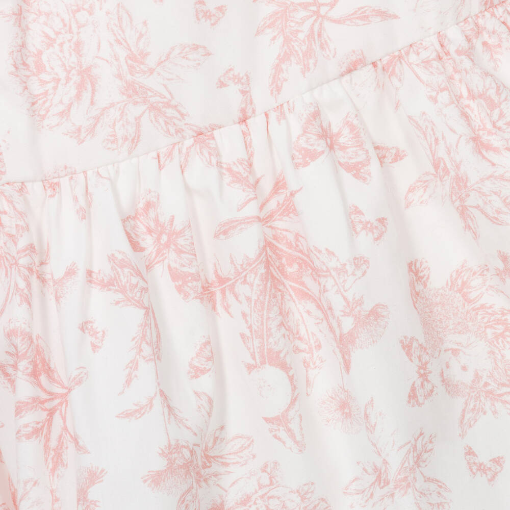 Tartine et Chocolat-Girls Pink Cotton Toile Dress | Childrensalon Outlet