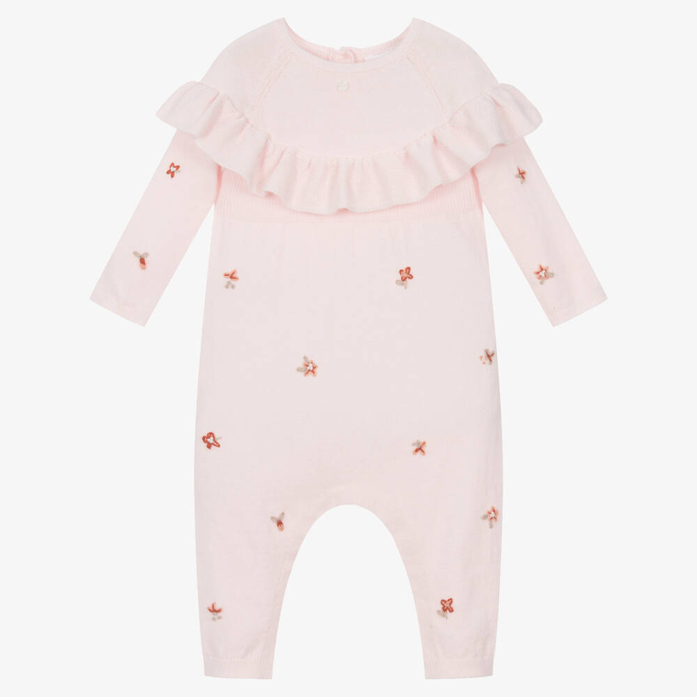 Tartine et Chocolat-Розовый комбинезон из шерсти и хлопка | Childrensalon Outlet