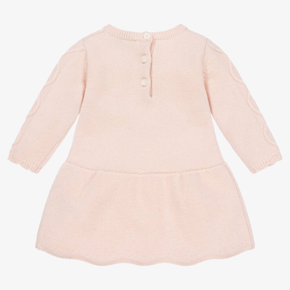 Tartine et Chocolat Girls Pink Floral Knit Dress