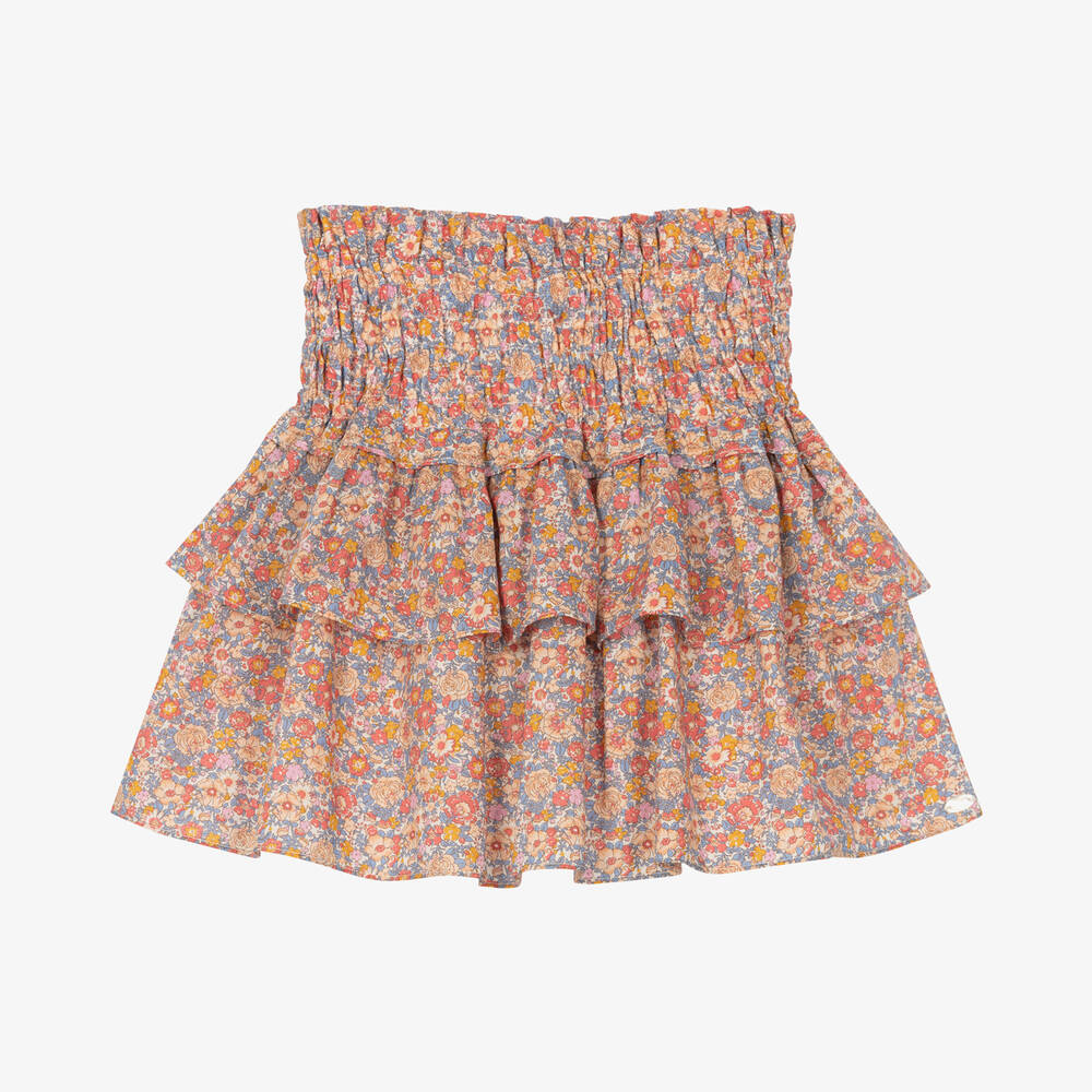 Tartine et Chocolat Jupe rose a fleurs Liberty fille Childrensalon Outlet