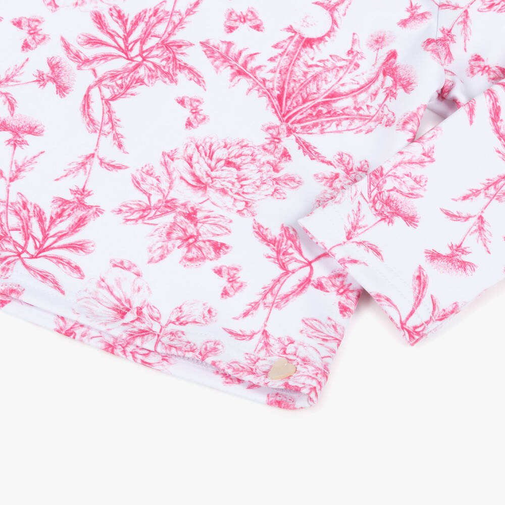 Tartine et Chocolat-مايوه وردي مزهر للبنات مع كشكشات | Childrensalon Outlet