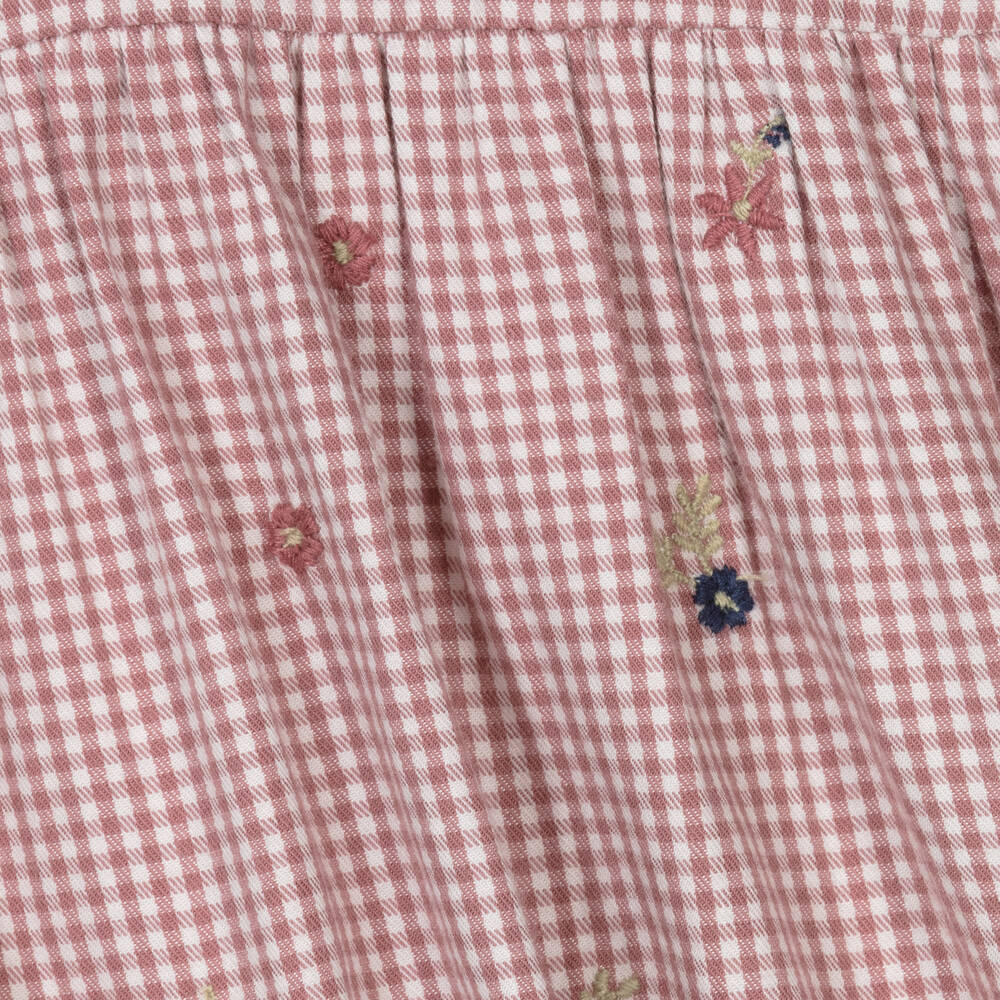 Tartine et Chocolat-Розовое платье в клетку с вышивкой | Childrensalon Outlet