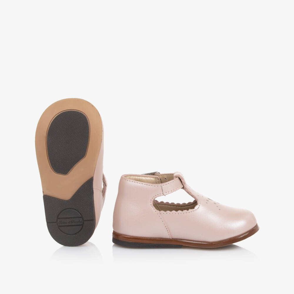 Tartine et Chocolat-Girls Pink Leather Early Walkers | Childrensalon Outlet