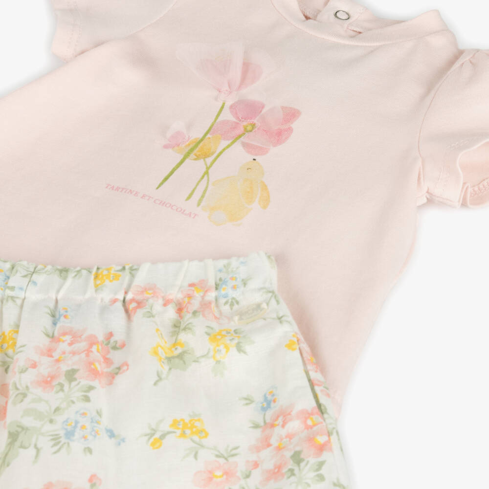 Tartine et Chocolat-طقم زهري من الكتان للبنات | Childrensalon Outlet